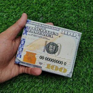 Men's Bifold Leather 100 Dollar Wallet, Slim & Thin Credit Card Holder